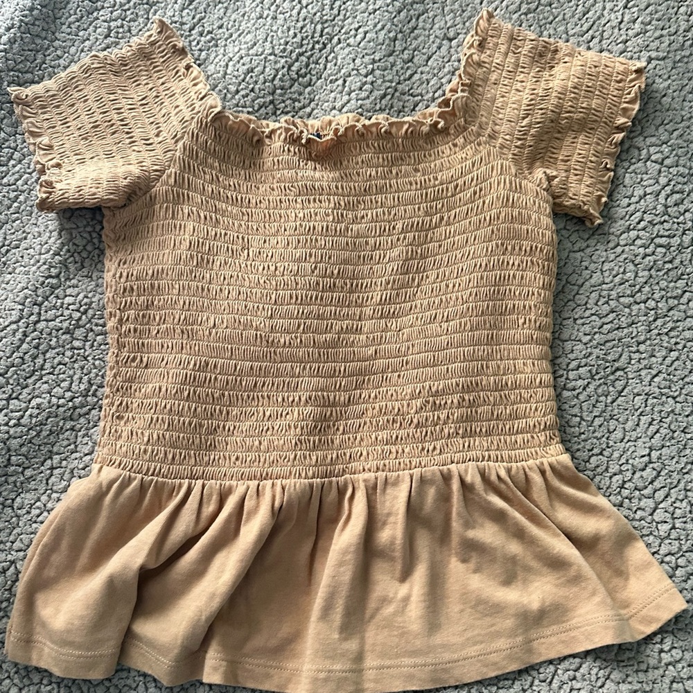 American Eagle Gold Ruffle Blouse